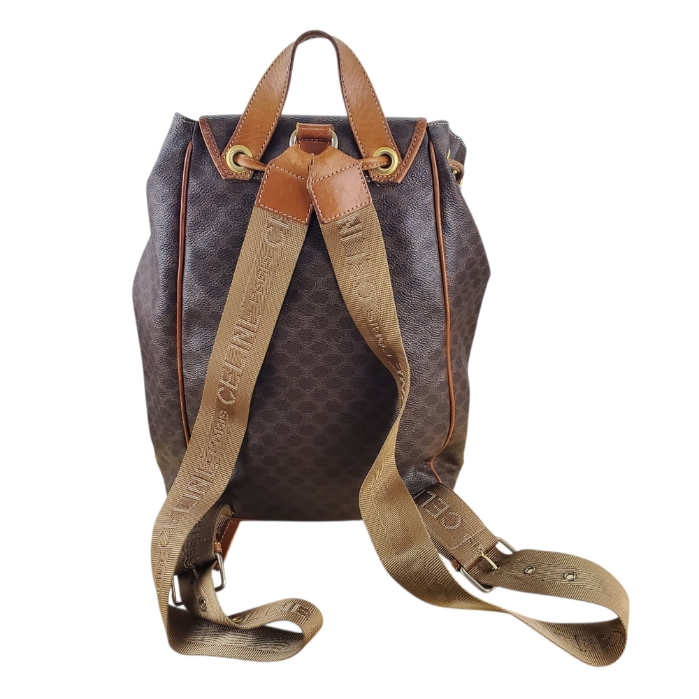 Authentic Celine Macadam Coated Canvas Fabric Strap Medium Backpack - Picture 3 of 16